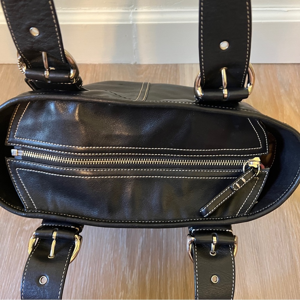 Coach Soho Black Leather Satchel Bag No. 9544 Y2K Vintage Silver Hardware - Picture 5 of 11